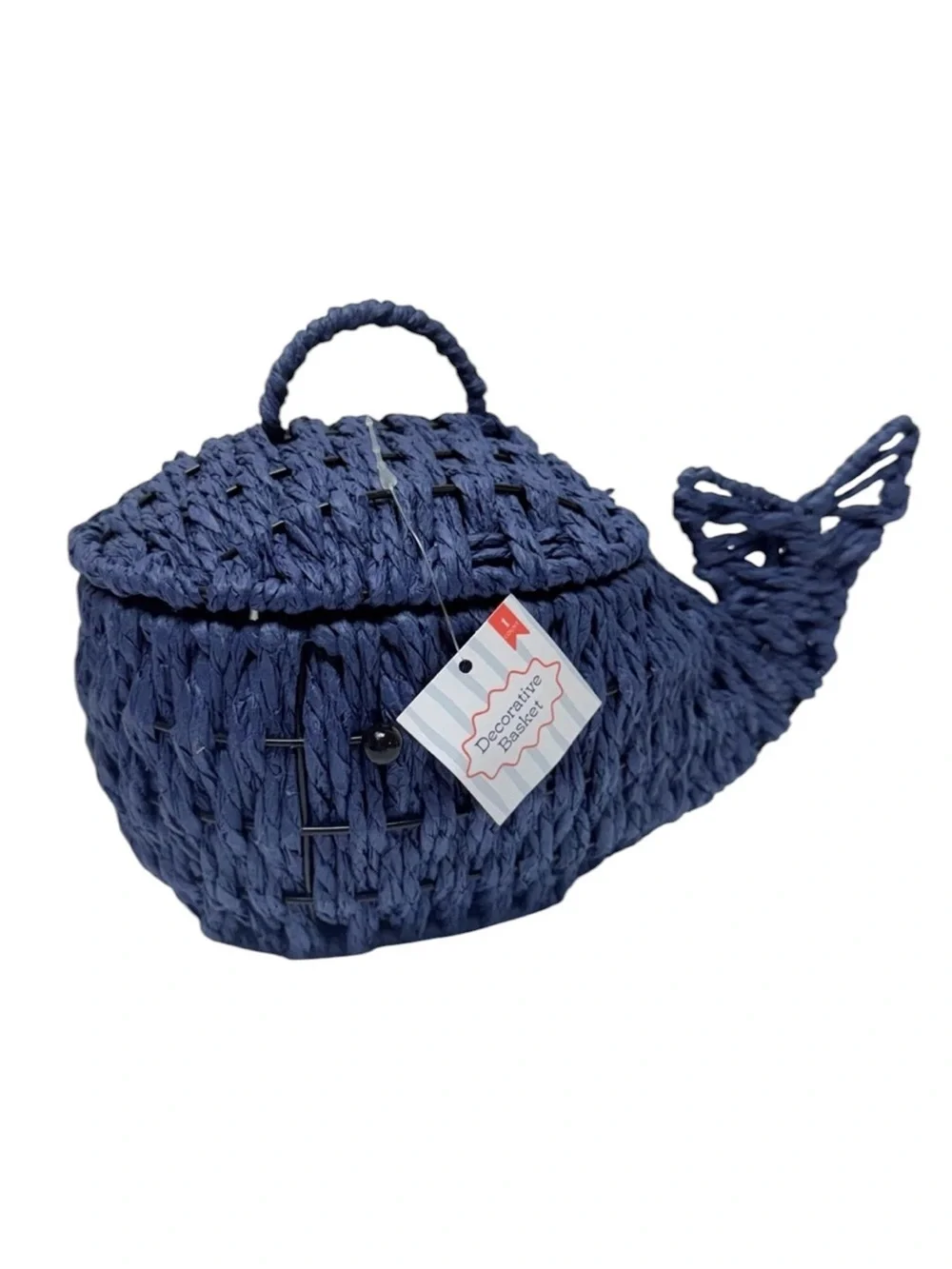 Blue Whale Wicker Summer Decorative Storage Basket